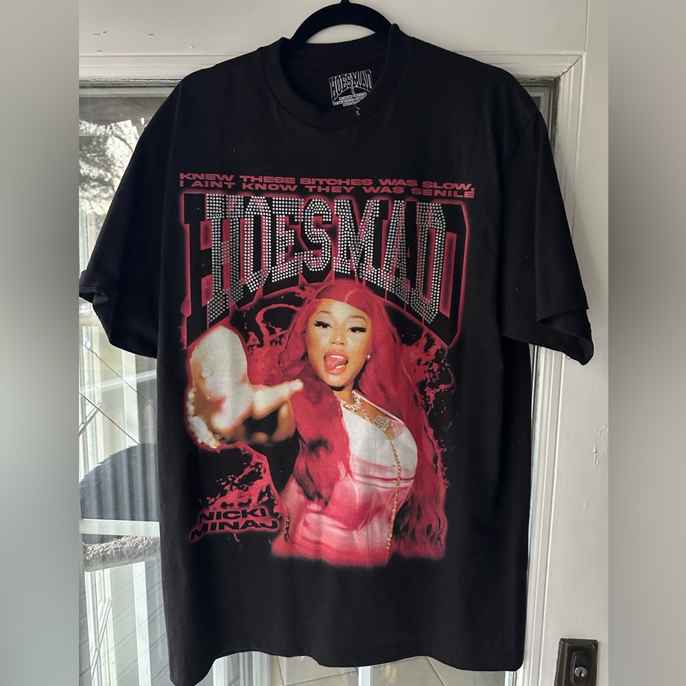 Hoes Mad- NICKI RED RUBY RHINESTONE TEE